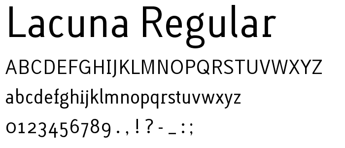 Lacuna Regular font
